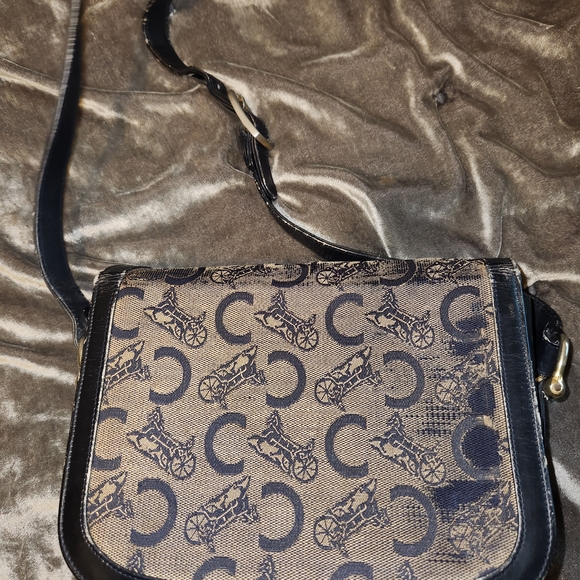Celine Tan & Black Signature C Logo Crossbody with Gold Hardware - Picture 2 of 9